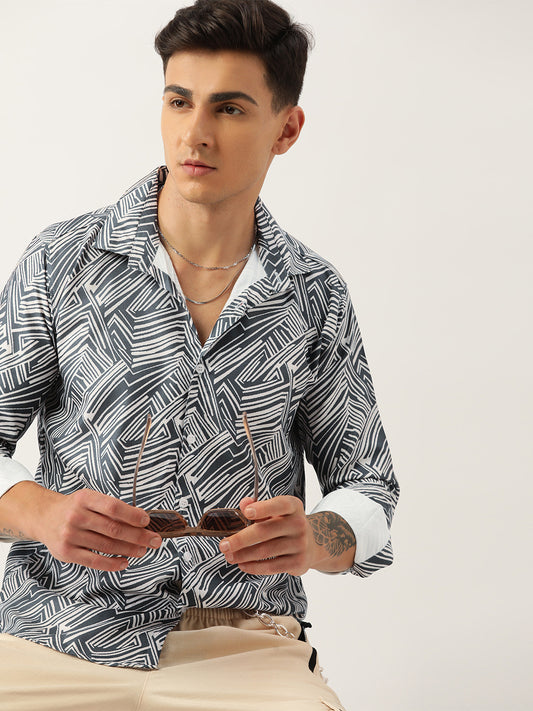 Luxrio Men's Printed Full Sleeves Casual Shirt