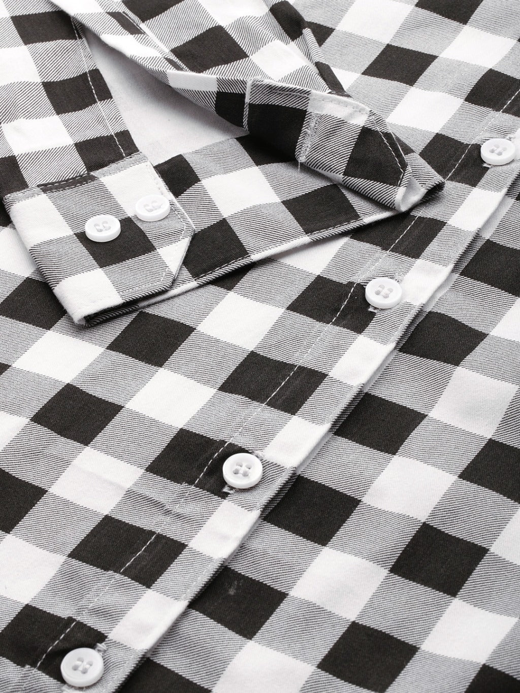 Luxrio Men's Checkered Full Sleeves Casual Shirt Black