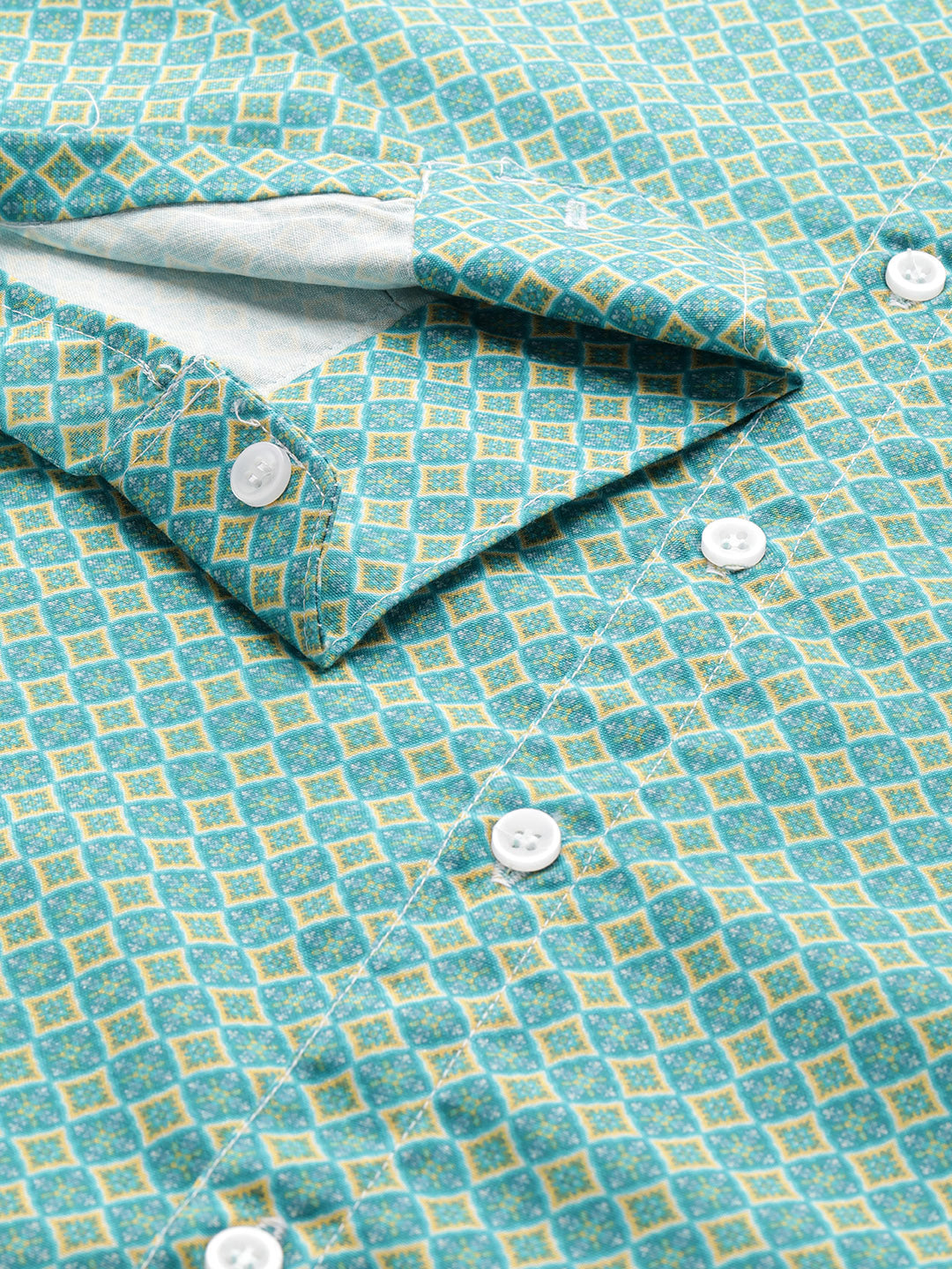 Luxrio Men's Printed Mandarin Collared Full Sleeves Casual Shirt