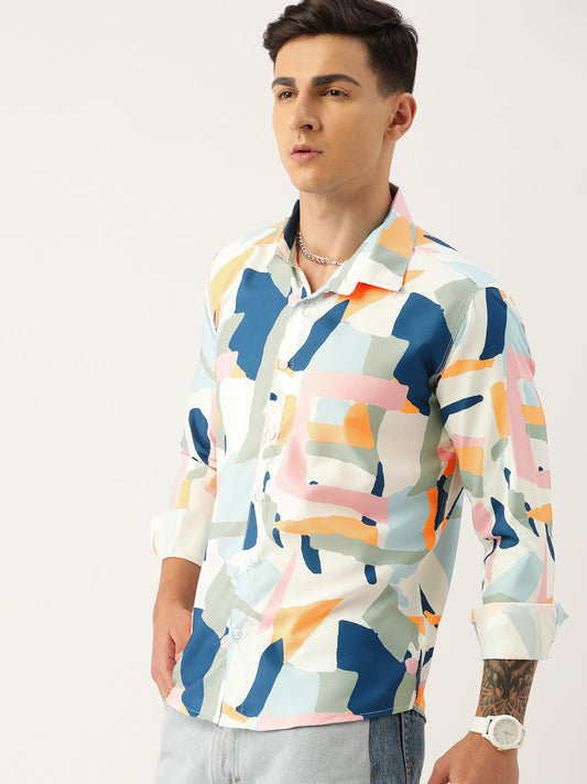 Luxrio Men's Printed Full Sleeves Casual Shirt