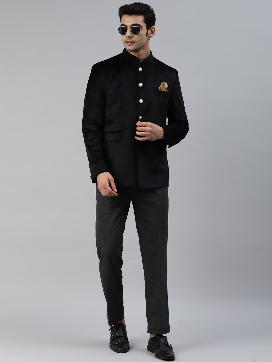 Luxrio Blazer Velvet Tuxedo for Men Black